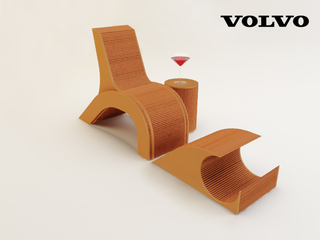Illustration for article titled Sustainable Cardboard Chair Design Inspired By Volvo C30 Taillight